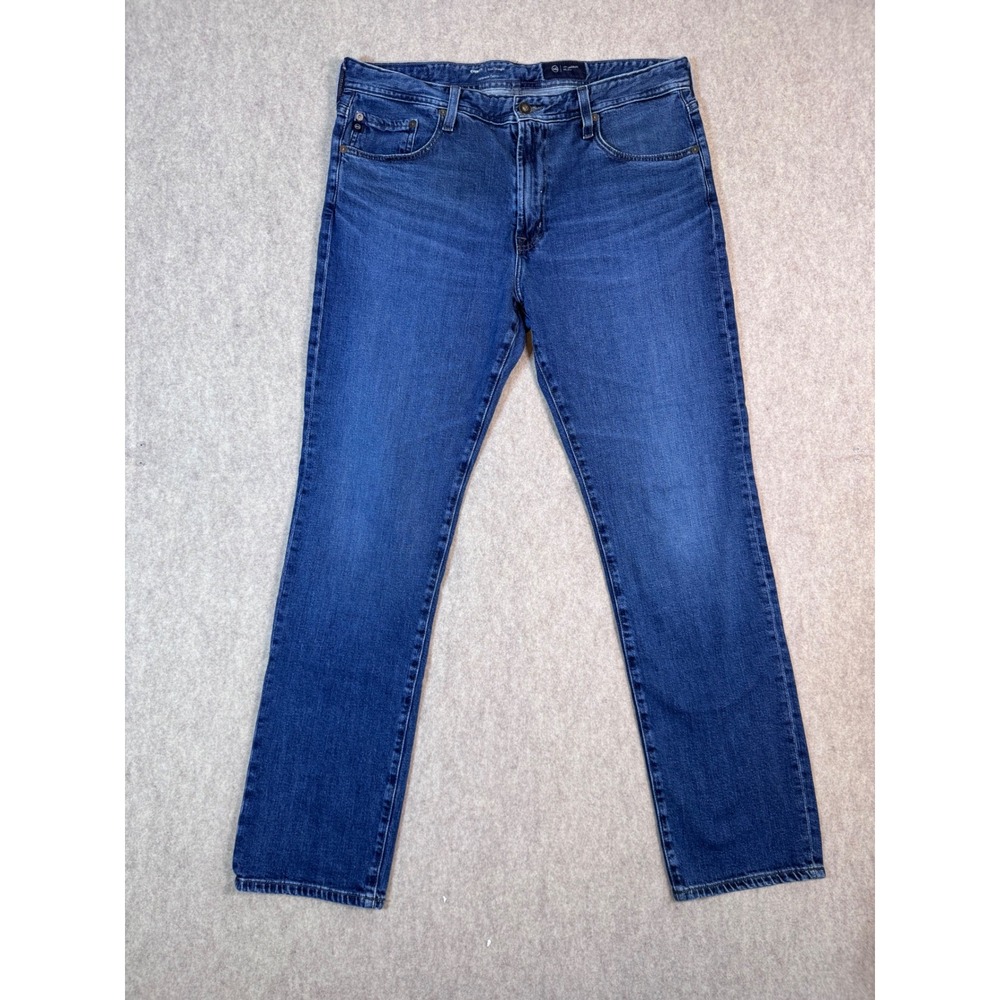 AG Adriano Goldschmied Everett Slim Straight Jeans Blue Japanese Fabric 35x32